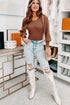 Ribbed Balloon Sleeve Bodysuit